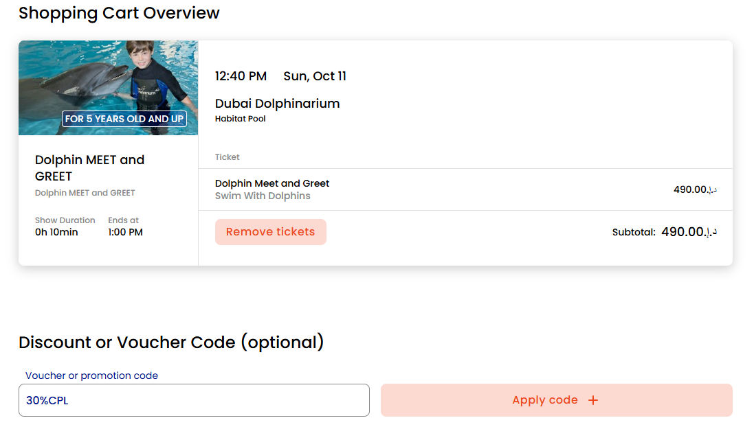 Checkout screenshot with code 30%CPL applied